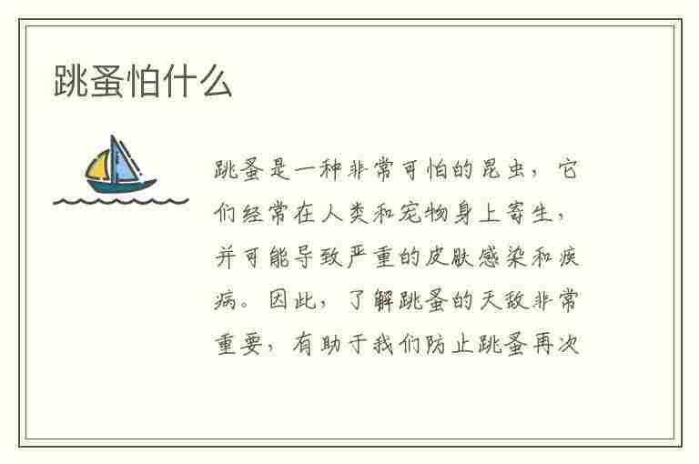 跳蚤怕什么(跳蚤怕什么如何消灭跳蚤)